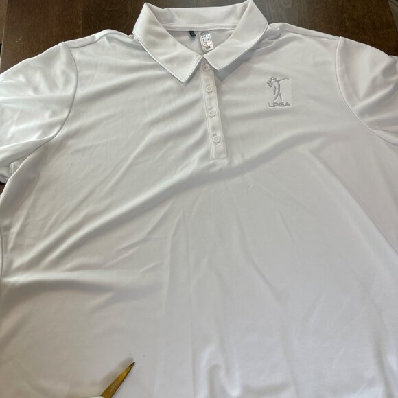 Adidas LPGA White Polo Shirt Women's Size XL Moisture-Wicking Short Sleeves - Picture 5 of 12